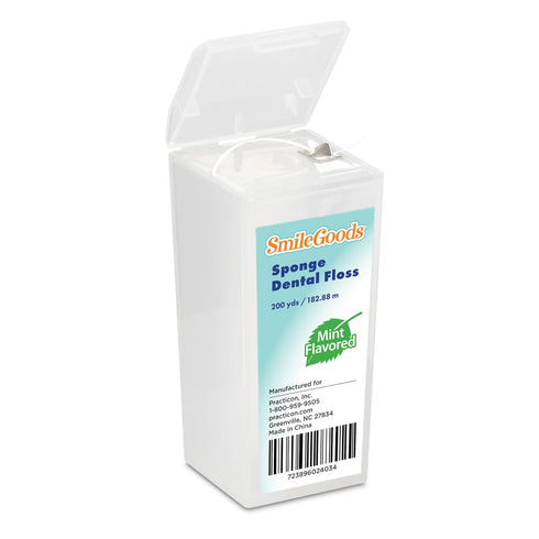 Practicon SmileGoods Sponge Dental Floss, 200 Yards, Mint...