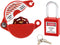 Gate Valve Lockout and Safety Padlock, 1Set, Hose Bib Lock for Outdoor Faucet Knob/Water Spigot/Propane Tank, 1 to 2-1/2 in Dia Valve Handles, Pla...