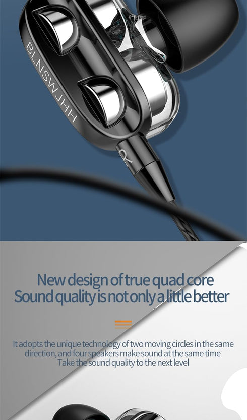 Waterproof Bass Boosting Headphones. Wired Earbuds with Microphone. for Kids, School, Gym, Gaming, Music (Blue)...