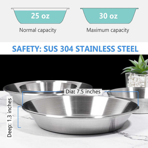 Whisker Fatigue Cat Bowl, SUS304 Stainless Steel Cat Bowls for Food and Water for Medium Pets -Set of 2...