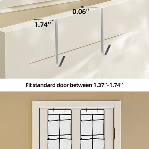 Over The Door Shoe Organizer, 14 Large Mesh Pockets Hanging Shoe Rack for Closet Organizers and Storage, White, 2-pack (white)...