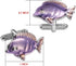 Unique Purple Tropical Fish Cufflinks For Men With Gift Box...