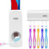 Olet Automatic Toothpaste Dispenser, Toothpaste Squeezing and Tooth Brush Holder Set(5 Brushs Set). White...