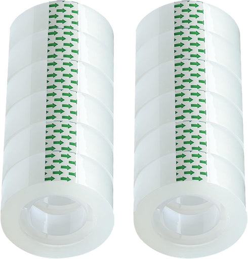 Transparent Tape, Tape Refill Clear Tape, Tear by Hand, Tape Rolls for Dispenser,12 Rolls...