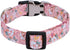 Girl Dog Collar for Small Medium Large Dogs, Cotton Pet Collar, Flowers Daisy and Rose Patterns with Quick-Release Buckle (Flower Pink, M)...