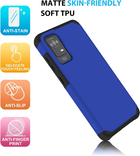 TJS Compatible for TCL ION X Case, TCL ION V Case, TCL 40 Z Case, Dual Layer Hybrid (Magnetic Mount Friendly) Shockproof Drop Protection Cover Imp...