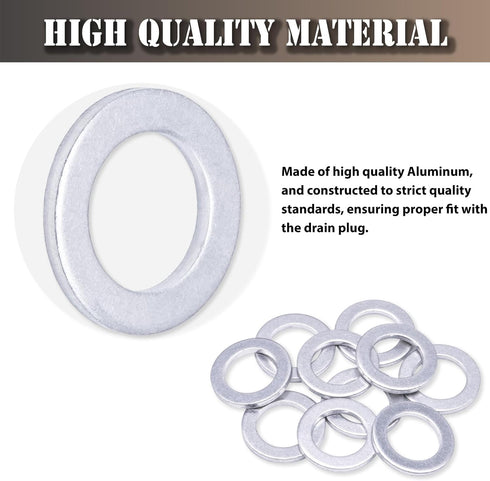 10 PCS Engine Oil Crush Washers/Drain Plug Gaskets Replacement for Honda 94109-14000 Accord Civic Fit CR-V CR-X CR-Z CR-V Insight and Acura...