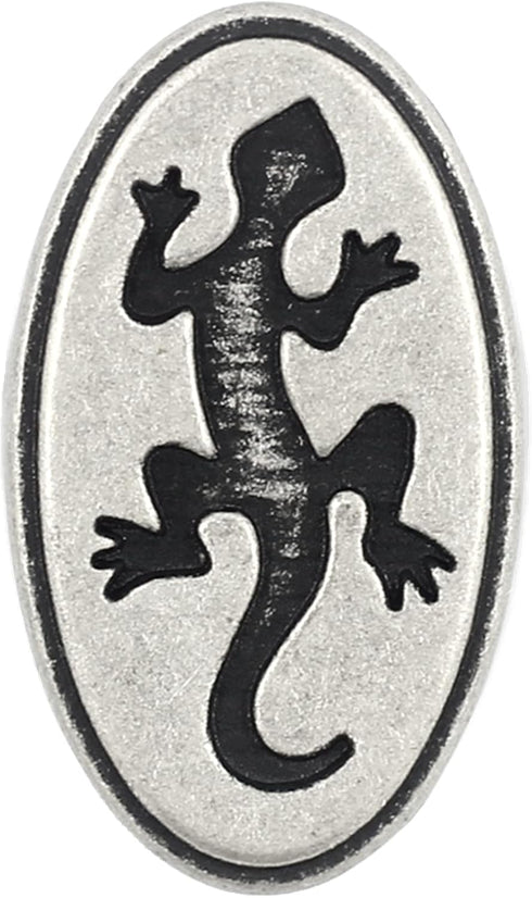 Bezelry 12 Pieces Gecko Lizard Pattern Oval Metal Shank Buttons. 25mm (1 inch) (Antique Silver)...
