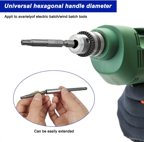 12 Pcs Torx Head Screwdriver Bit Set + 2 Sizes Magnetic Drill Bit Extension Holder, 1/4" Hex Shank S2 Security Tamper Proof Screw Driver Kit Tools...