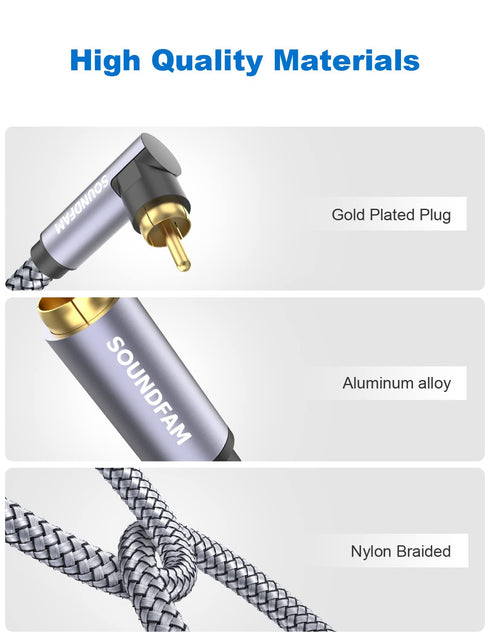 90 Degree Subwoofer Cable 3ft/1M,Right Angle RCA Cable Male to Male for Subwoofer?Amplifier-Grey...