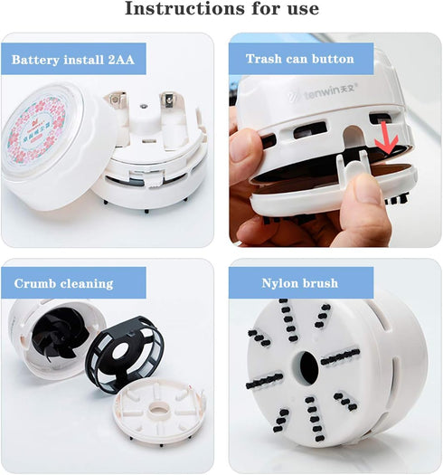 iSuperb Desktop Vacuum Cleaner Portable Keyboard Sweeper Mini Crumb Vacuum Cleaner Table Food Rubber Crumb Dust Remover Cleaner for Home, Office, ...