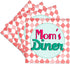 3dRose cst_151660_3 Moms Diner Sign on Red. Retro Hot Pink Turquoise Teal Blue 1950S Kitchen Mothers Day-Ceramic Tile Coasters, Set of 4...