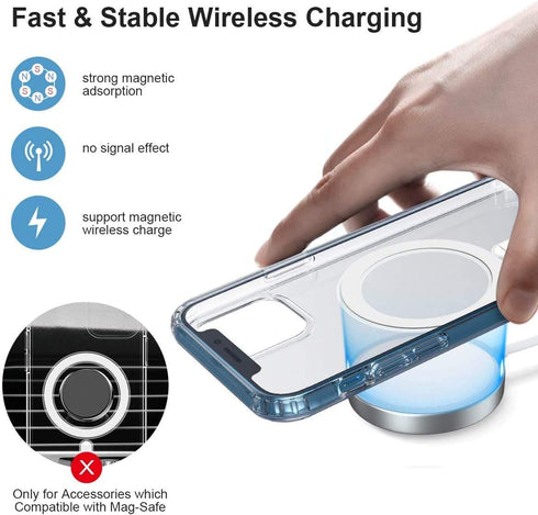 Magnetic Clear Case for iPhone 11 Pro with Mag-Safe Wireless Charging,Anti-Yellow Soft Silicone TPU Protective Case with Magnets Crystal Clear Cov...