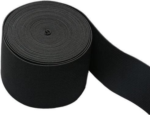 2-inch Black Knit Elastic Spool Wide Heavy Stretch Elastic Band,5 Yards...