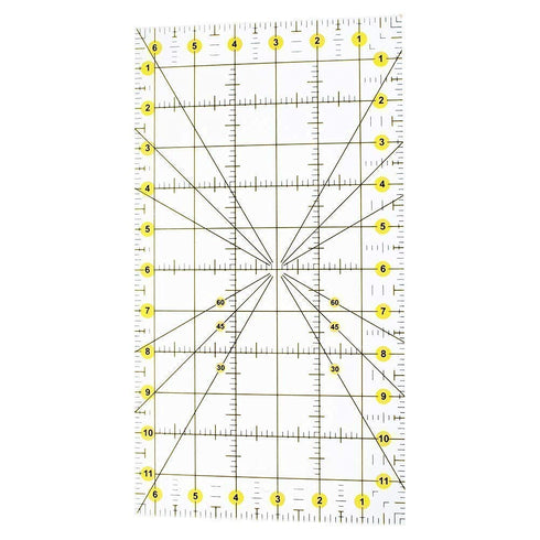 AUTOTOOLHOME Quilting Ruler Acrylic Quilters' Ruler for Easy Precision Cutting Fabric Paper, 6.5" x 12" for Quilting, Sewing & Crafts Template...