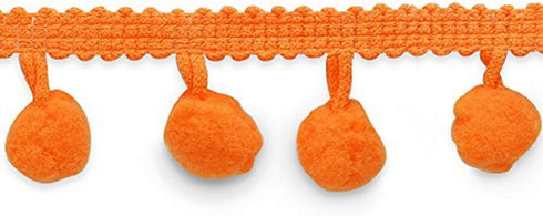 Expo International 3/4-Inch Pom Fringe Trim Embellishment, 20-Yard, Orange...