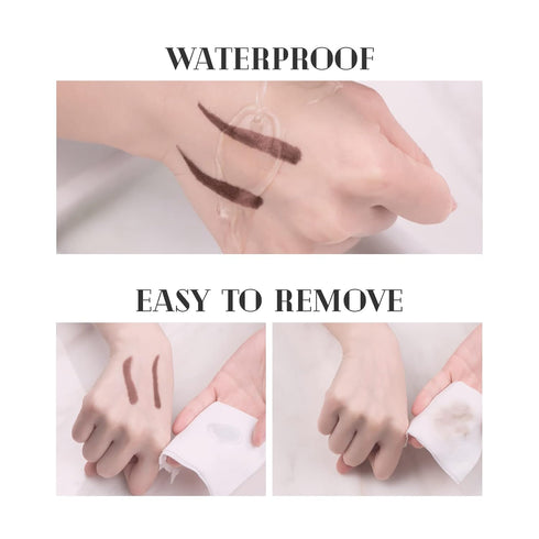 Eyebrow Pencil Double Ended, Waterproof Natural Brow Enhancing Pen, Long lasting Eye Makeup, Pack of 1, Black...