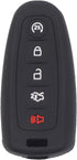 2pcs 5 Buttons Black Smart Key Fob Silicone Case Cover Protector Holder Jacket Compatible with Ford CMAX Escape Focus Edge Expedition Explorer Fle...