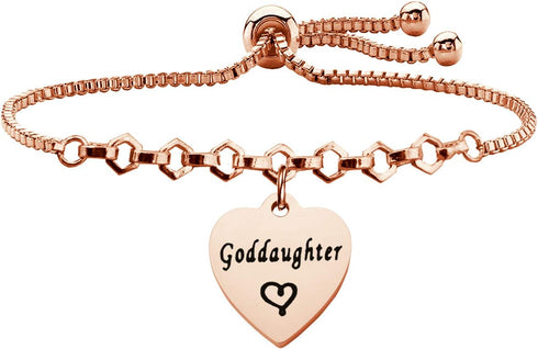 LQRI Godmother Goddaughter Bracelet Christian Baptism Gift for Godmothers Goddaughters Religion Jewelry (goddaughter)...