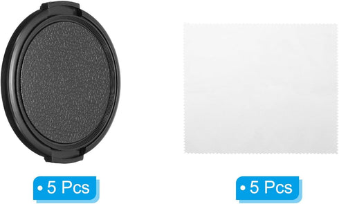 PATIKIL 58mm Lens Cap, 5 Pack Sides Pinch Snap Camera Lens Cover for Front Lens with Cloth, Suitable for 58mm Thread Universal DSLR Lenses for Nik...