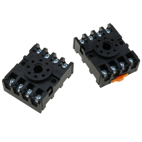 2PCS 11 Pin Electromagnetic Relay Base Black Plastic PF113A Socket Base Compatible with JQX-10F/2Z and JTX-2C and JMK2P-I Relays...