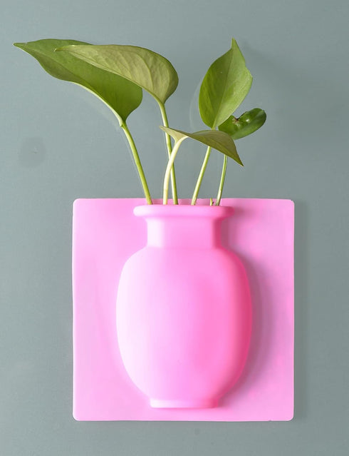 Chezmax Flower Pot Silicone Sticky Vase 3PCs Hanging Decorative Reusable Wall-Mounted Flower Vase...