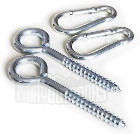 Hammock Hanging kit by Maky Outdoors. Heavy Duty - Load Capacity 600 lb. Hammock Hooks and carabiners for Hammock Stand, Yoga hammocks, Swing, Cha...