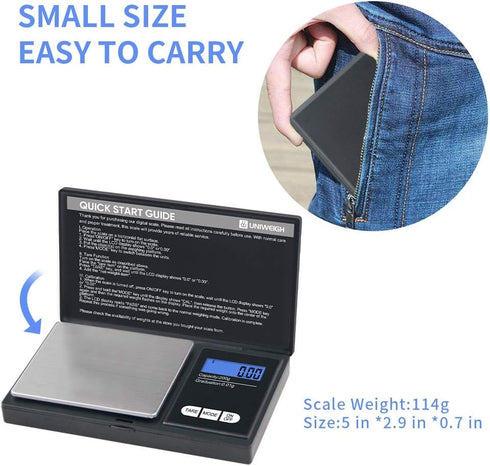 Gram Scale,200 gx0.01 g(7.05 oz x 0.001 oz) Digital Pocket Scale,Electronic Smart Weigh Scale,Portable Small Jewelry Scale Grams and Ounces,Mini S...