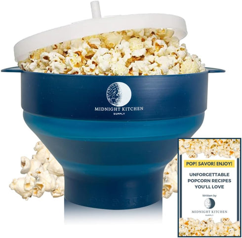 Silicone Popcorn Popper | microwave popcorn | dishwasher safe popcorn popper | air popper | popcorn bowl | 2-4 minute homemade popcorn | microwave...