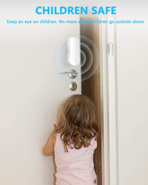 WiFi Door Sensor, Smart Window Contact Sensor for Home Security, Wireless Window Door Sensor Alarm Compatible with Alexa and Google Assistant, No ...