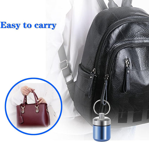 Pill Holder Keychain Container,Portable Aluminium Alloy Waterproof Pill Boxes for Purse Pocket,Small Pill Cases for Outdoor Travel Camping Daily U...