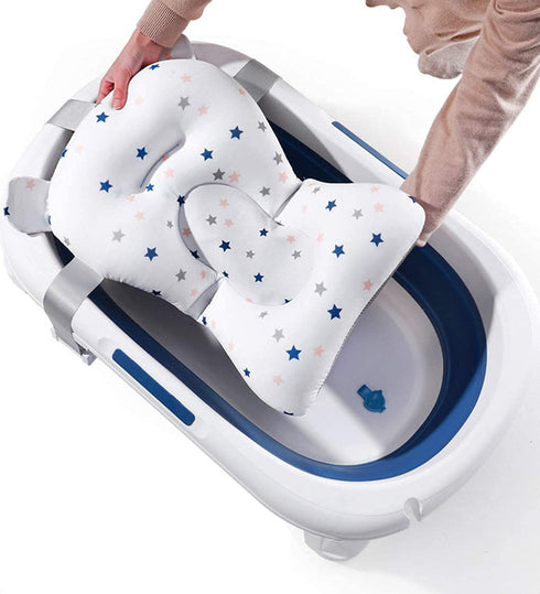 Baby Bath Pad Anti-Slip Infant Bath Cushion Newborn Bathtub Seat Support Cushion Mat Soft Floating Bathing Tub Seat Pillow Shower Bather Bed for B...