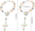 2 Pieces Car Rearview Mirror Auto Rosary Religious Car Mirror Hanging Accessories for Car Personalized Protection Charm for Auto Decors (Silver)...