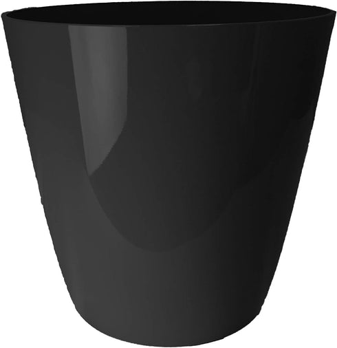 The HC Companies 8 Inch Aria Round Self Watering Planter - Plastic Plant Pot for Indoor Outdoor Plants Flowers Herbs, Glossy Black...