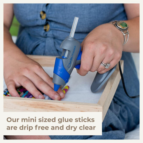 Mini Hot Glue Gun Kit - 25W Small Size Stand up High Temp Hot Melt GlueGun Set with 10 Mini Glue Gun Sticks for Glue Gun, Fine Tip Adhesive Silico...