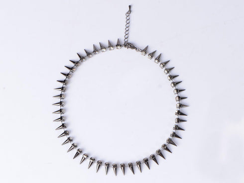 Alilang Choker Chain Necklace Crystal Rhinestone Punk Panther Goth Silvery Tone...