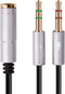 NANYI Headset Splitter Cable for PC 3.5mm Jack Headphones Adapter Convertors forPC 3.5mm Female with Headphone/Microphone Transform to 2 Dual 3.5m...