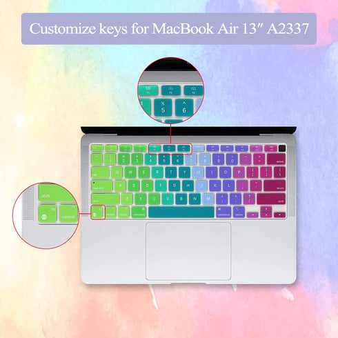 Silicone Keyboard Cover Skin for MacBook Air 13.3 inch A2337 M1 Released in Nov. 2020 Touch ID & Retina Display US Layout Ultra Thin Protector Cov...
