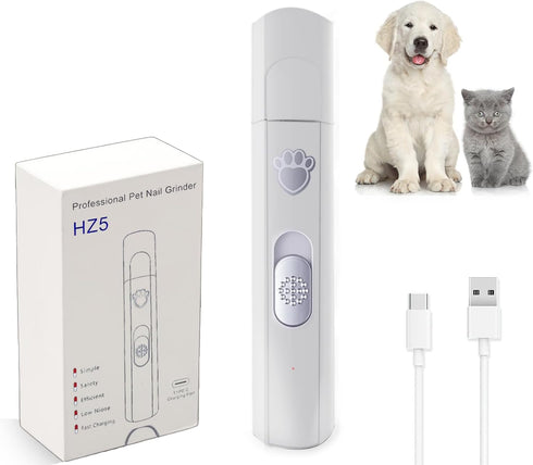Safe Electric Dog Nail Clipper - Upgraded Rechargeable and Quiet Dog Nail Trimmer Grinder - 2 Speed Professional Dog or Cat Grooming Tools...