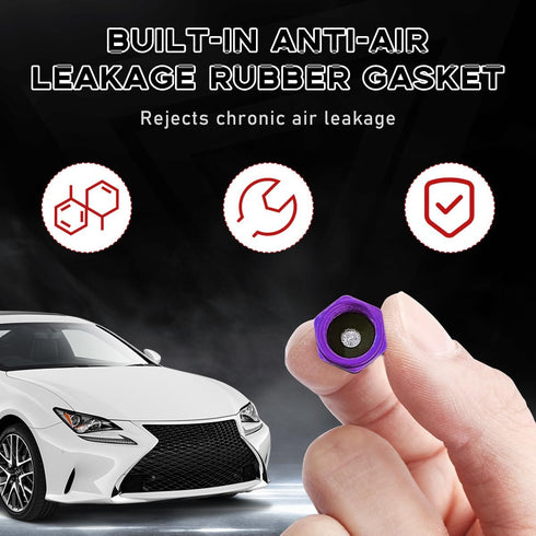 12 PCS Car Tire Valve Stem Caps, Leakproof Tire Air Cap with O Rubber Seal, Aluminium Wheel Valve Dust Cover for SUV Truck Motorcycle Bike, Univer...