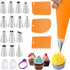 Piping Bag and Tips Set Reusable Cake Decorating Kit Tools, 14 Frosting Tips and Silicone Pastry Bag,3 Icing Smoother, 2 Couplers,1 Bag Tie for Cu...