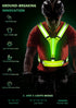 LED Reflective Vest Running Gear, USB Rechargeable Light Up Running Vest Chest Phone Holder for Runners Night Walking,6-11hrs Light Adjustable Wai...