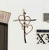 RELY+ Entwined Hearts Wall Cross Metal 13 X 9 Inch Entangled Heart Iron Wall Cross Love Heart Gift for Adult Living Room Decor Bedroom Wall Decora...