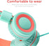A21 Kids Headphones for School/PC/Cellphone/Airplane Travel with 3.5mm Jack Children Boys Girls Foldable Wired On-Ear Headset (Mint Coral)......