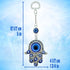 LUCKBOOSTIUM Hamsa Hand Amulet Pendant w/Crystal Rhinestones - Blue, White & Black Evil Eye Car Hanging Ornament - Rear View Mirror Accessories - ...