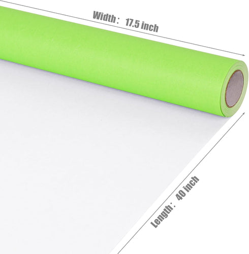 Koogel Light Green Wrapping Paper Roll, 17.5InX32.8 Ft Kraft Paper for Packing Gift Wrapping Bouquet Flower Art Crafts Bulletin Boards Birthday...