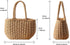 Gets Straw Bags for Women Hand-woven Small Hobo Bag Round Handle Ring Tote...