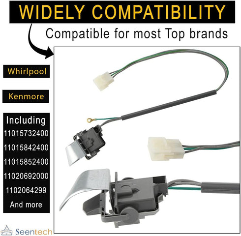 3949238 Washer Door Lid Switch by Seentech - Exact fit for Whirlpool & Kenmore Washers - Replaces for: WP3949238, WP3949238VP,AP6008880, PS11742021, AP3100001, PS350431