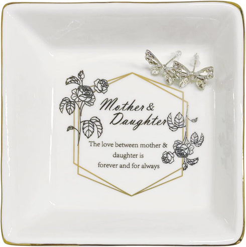 Gifts for Mom from Daughter Son Ceramic Jewelry Dish Tray Mother's Day Birthday Gifts for Women Jewelry Ring Dish...