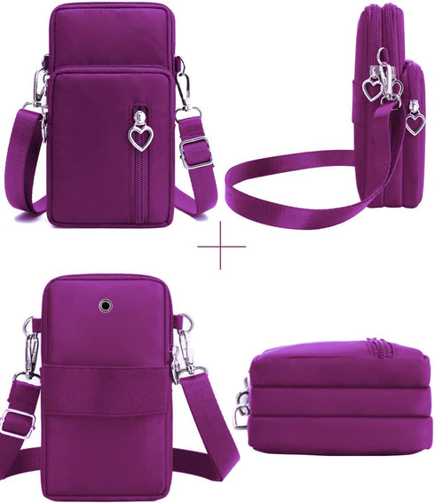 WITERY Waterproof Nylon Cute Crossbody Cell Phone Purse Smartphone Wallet Bag for Women...
